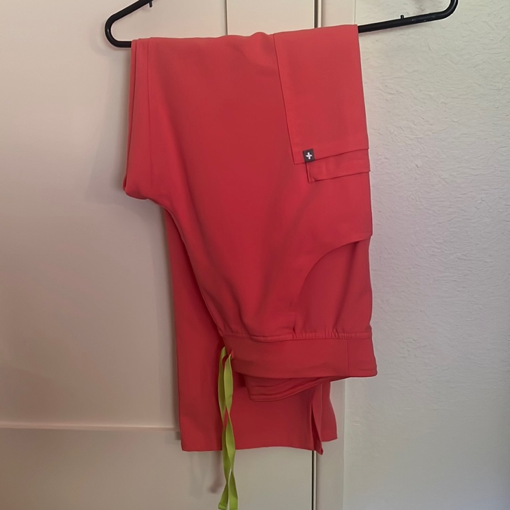 Figs coral cargo pants, size M- lightly used.